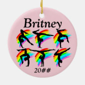 MEISJES GYMNASTIEK GEPERSONALISEERD ORNAMENT (Achterkant)