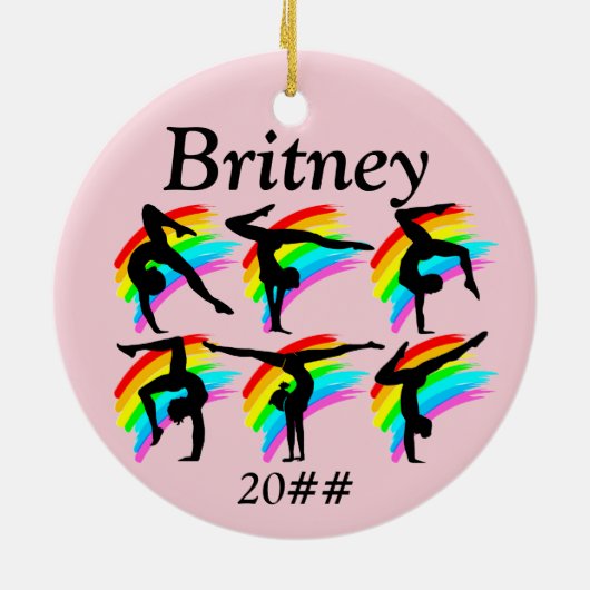 MEISJES GYMNASTIEK GEPERSONALISEERD ORNAMENT (Achterkant)