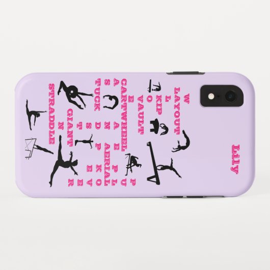 Meisjes Gymnastiek Gepersonaliseerde Lila iPhone C Case-Mate iPhone Case (Achterkant (horizontaal))