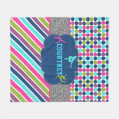 Meisjes Gymnastiek Gepersonaliseerde monogram naam Fleece Deken (Voorkant (Horizontaal))