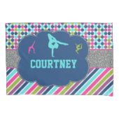 Meisjes Gymnastiek Gepersonaliseerde monogram naam Kussensloop (Voorkant)