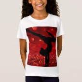 Meisjes Gymnastiek Handstand Red Shimmer T-shirt (Voorkant)