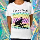 Meisjes gymnastiek ik hou van Bars Chevron T-Shirt
