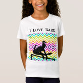Meisjes gymnastiek ik hou van Bars Chevron T-Shirt (Voorkant)
