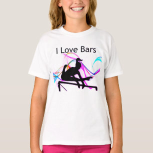 Meisjes Gymnastiek ik hou van Bars Gymnast T-Shirt