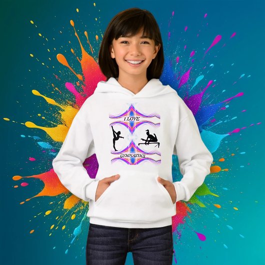 Meisjes Gymnastiek "Ik hou van gymnastiek" Hoodie