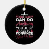 Meisjes gymnastiek - je lichaam kan alles doen keramisch ornament (Voorkant)