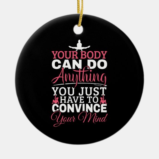 Meisjes gymnastiek - je lichaam kan alles doen keramisch ornament (Voorkant)