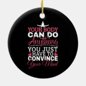 Meisjes gymnastiek - je lichaam kan alles doen keramisch ornament (Achterkant)