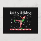 Meisjes Gymnastiek Kerstmis Elf Briefkaart (Voorkant)