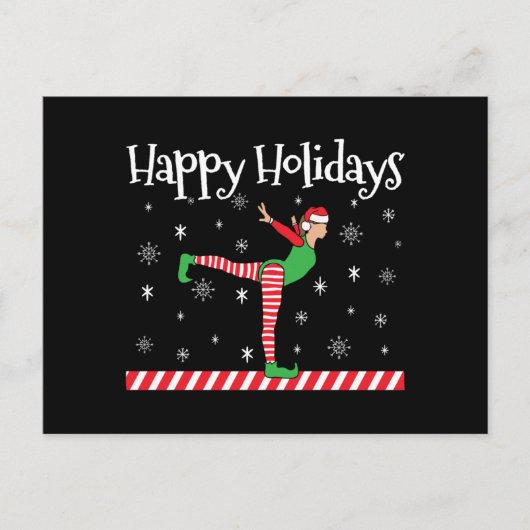 Meisjes Gymnastiek Kerstmis Elf Briefkaart (Voorkant)