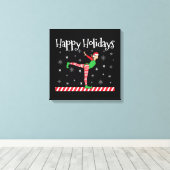 Meisjes Gymnastiek Kerstmis Elf Canvas Afdruk (Insitu (Houten vloer))