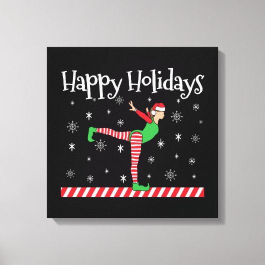Meisjes Gymnastiek Kerstmis Elf Canvas Afdruk (Voorkant)