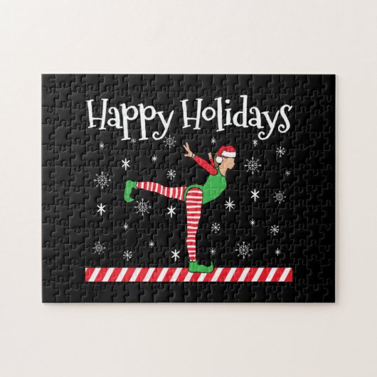 Meisjes Gymnastiek Kerstmis Elf Legpuzzel (Horizontaal)
