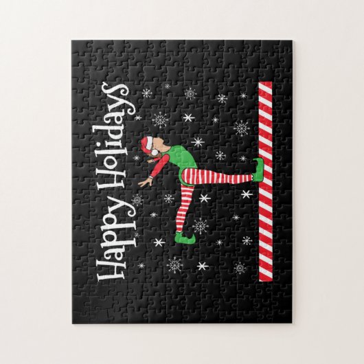 Meisjes Gymnastiek Kerstmis Elf Legpuzzel (Verticaal)