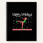 Meisjes Gymnastiek Kerstmis Elf Notitieboek (Voorkant)