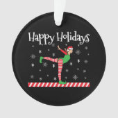 Meisjes Gymnastiek Kerstmis Elf Ornament (voorkant)
