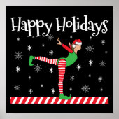 Meisjes Gymnastiek Kerstmis Elf Poster (Voorkant)