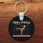 Meisjes Gymnastiek Kerstmis Elf Sleutelhanger (Voorkant)