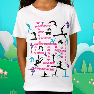 Meisjes Gymnastiek Kruiswoord / Woord Zoeken Gymna T-shirt