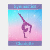 Meisjes Gymnastiek Leap Pastel Fleece Blanket (Voorkant)