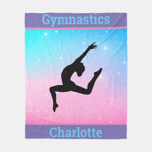 Meisjes Gymnastiek Leap Pastel Fleece Blanket Deken (Voorkant)
