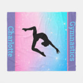 Meisjes Gymnastiek Leap Pastel Fleece Blanket Deken (Voorkant (Horizontaal))