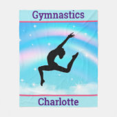Meisjes Gymnastiek Leap Regenboog Wolken Fleece Deken (Voorkant)
