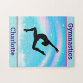 Meisjes Gymnastiek Leap Regenboog Wolken Legpuzzel (Horizontaal)