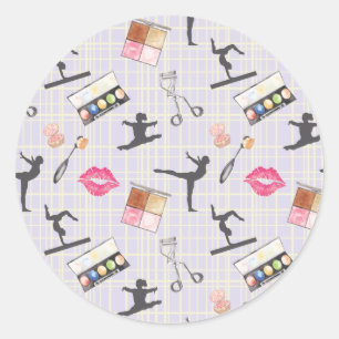 Meisjes Gymnastiek - Meisje Make-up Ronde Sticker