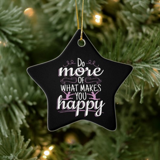 Meisjes Gymnastiek - Motivatie Happy Quote Keramisch Ornament (Boom)