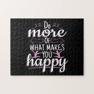 Meisjes Gymnastiek - Motivatie Happy Quote Legpuzzel
