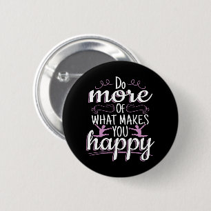 Meisjes Gymnastiek - Motivatie Happy Quote Ronde Button 5,7 Cm