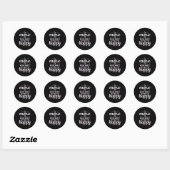 Meisjes Gymnastiek - Motivatie Happy Quote Ronde Sticker (Vel)