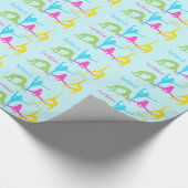 Meisjes Gymnastiek omwikkelen papier- blauw Cadeaupapier (Hoek)