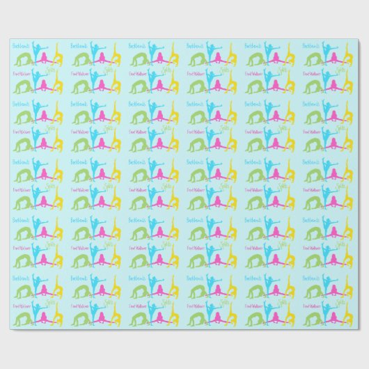 Meisjes Gymnastiek omwikkelen papier- blauw Cadeaupapier (Vlak)