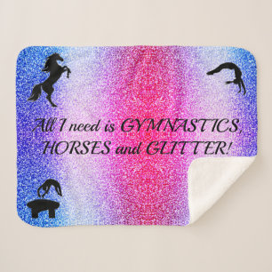 Meisjes Gymnastiek, Paarden, Glitter Sherpa Blanke Deken