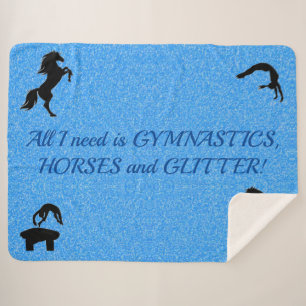Meisjes Gymnastiek, Paarden, Glitter Sherpa Blanke Deken