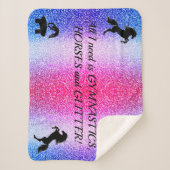 Meisjes Gymnastiek, Paarden, Glitter Sherpa Blanke Sherpa Deken (Voorkant)