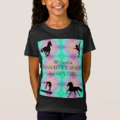Meisjes Gymnastiek, Paarden, Glitter T-Shirt (Voorkant)