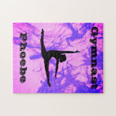 Meisjes Gymnastiek Paars en Roze Jigzaag Puzzle Legpuzzel (Horizontaal)
