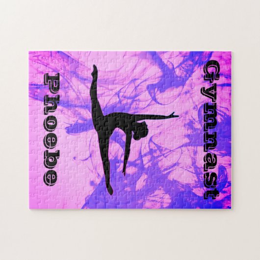Meisjes Gymnastiek Paars en Roze Jigzaag Puzzle Legpuzzel (Horizontaal)
