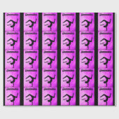 Meisjes Gymnastiek Paars Swirl Persoonlijk Cadeaupapier (Vlak)