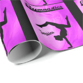 Meisjes Gymnastiek Paars Swirl Persoonlijk Cadeaupapier (Rol Hoek)
