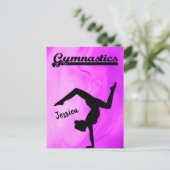 Meisjes Gymnastiek Paars Swirl Persoonlijk Feestdagenkaart (Staand voorkant)