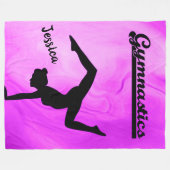 Meisjes Gymnastiek Paars Swirl Persoonlijk Fleece Deken (Voorkant (Horizontaal))