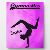 Meisjes Gymnastiek Paars Swirl Persoonlijk Fotoplaat (Voorkant)
