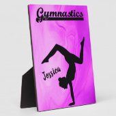 Meisjes Gymnastiek Paars Swirl Persoonlijk Fotoplaat (Zijkant)