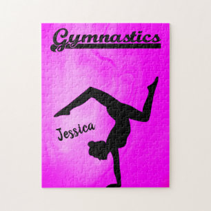 Meisjes Gymnastiek Paars Swirl Persoonlijk Legpuzzel