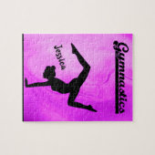 Meisjes Gymnastiek Paars Swirl Persoonlijk Legpuzzel (Horizontaal)